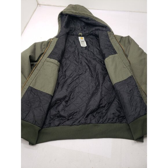 Men's Carhartt J280 MOS Duck Canvas Work Jacket Hooded Green Size XLarge - Picture 8 of 14
